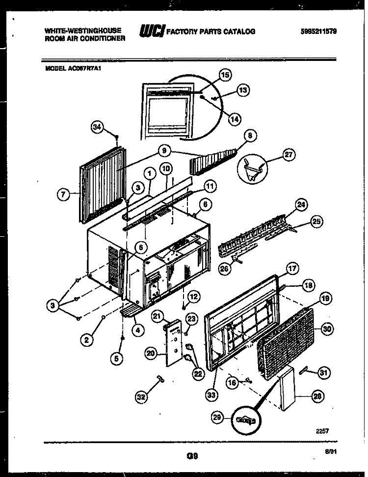 BACKGUARD Diagram and Parts List for GF710HXD3  Frigidaire Range