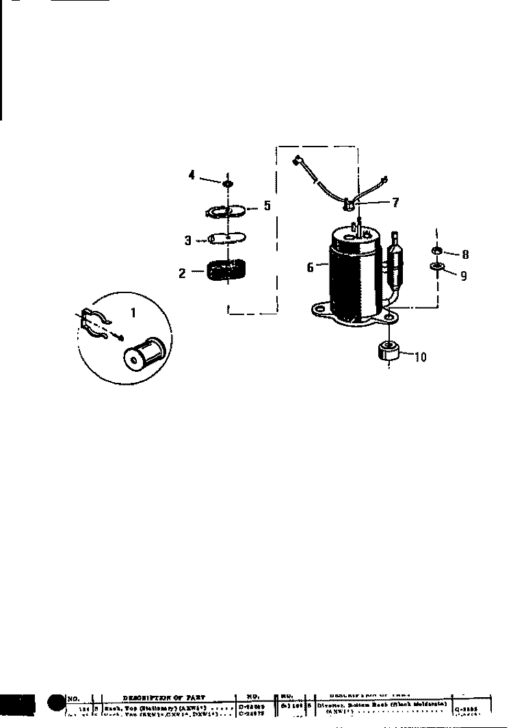 COMPRESSOR Diagram and Parts List for AC083J1A1  Frigidaire Air Conditioner