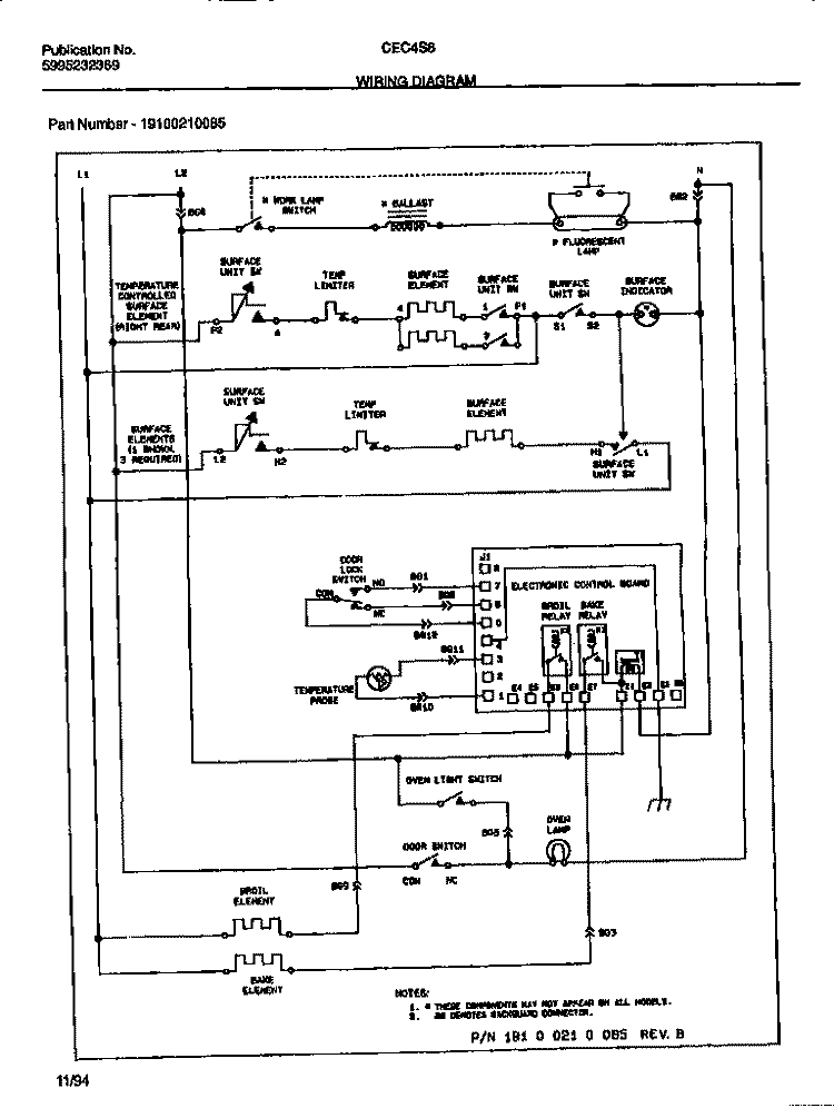 WIRING DIAGRAM Diagram and Parts List for CEC4S8DXC  Gibson Range