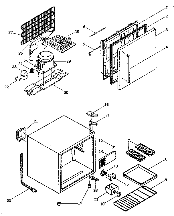 Refrigerator Cabinet Parts Diagram and Parts List for 564760400  Kenmore Refrigerator