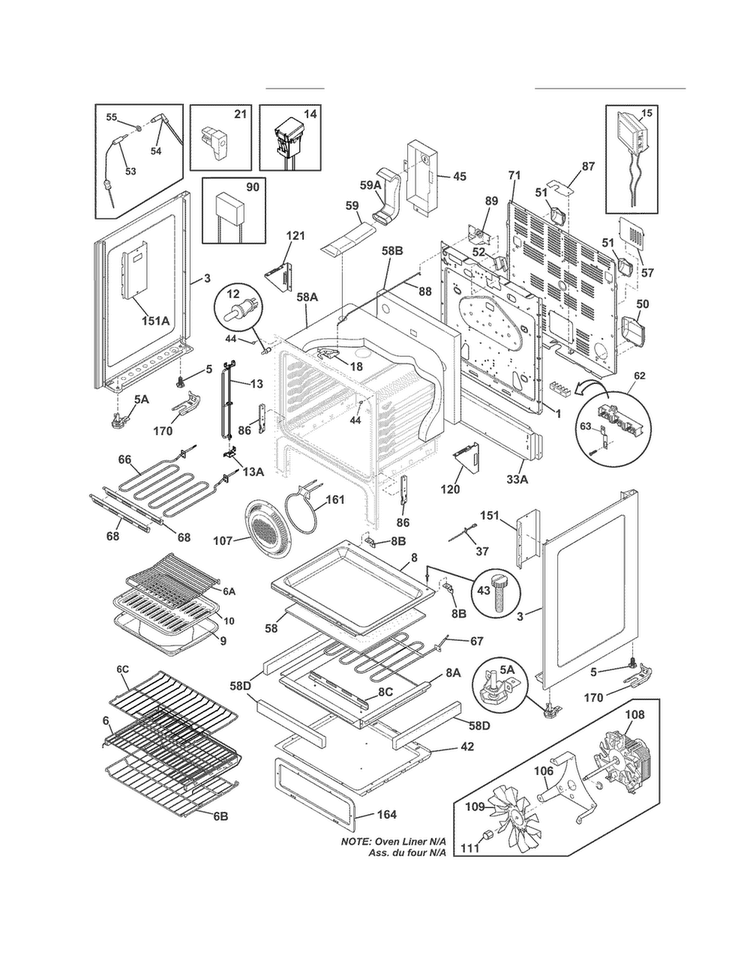 Body Diagram and Parts List for EW30IF60ISB  Electrolux Range