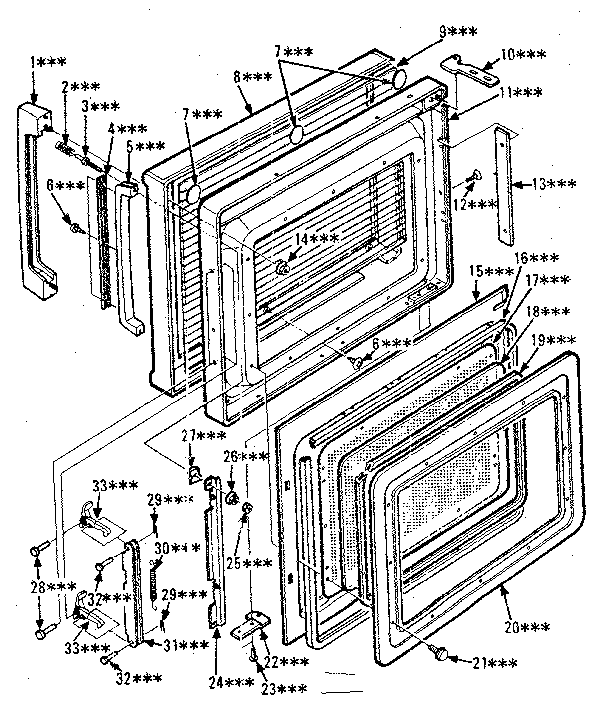 Door Parts Diagram and Parts List for 5648698510  Kenmore Microwave