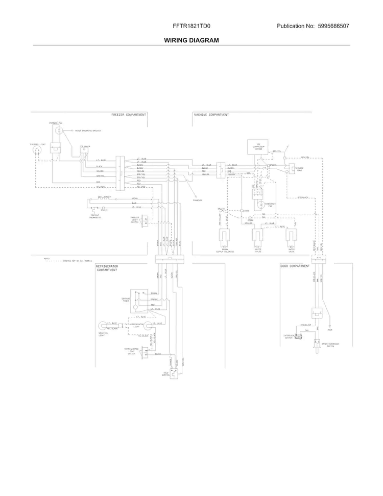 Wiring Diagram Diagram and Parts List for FFTR1821TD0  Frigidaire Refrigerator