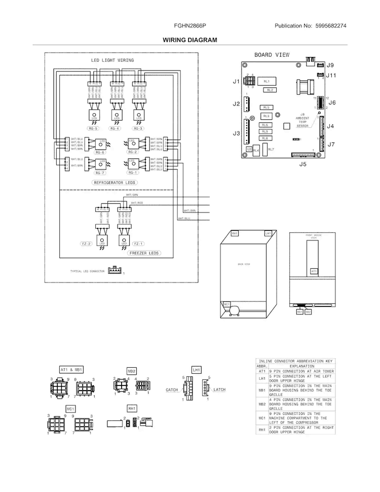 Wiring Diagram Diagram and Parts List for FGHN2866PPEA  Frigidaire Refrigerator