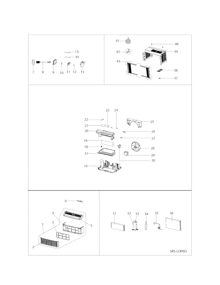Recommended Spare Parts Diagram and Parts List for 25370062010  Kenmore Air Conditioner