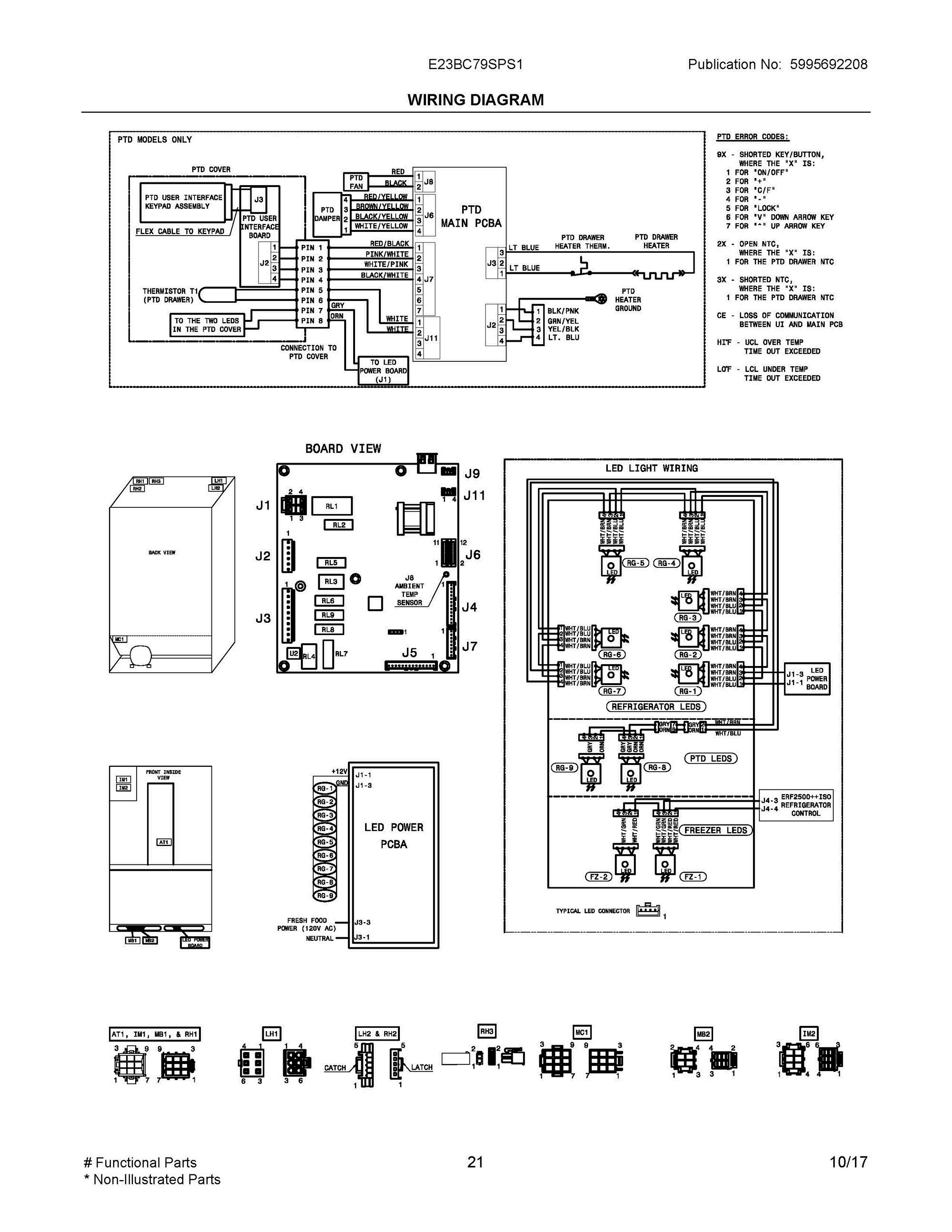 11 - WIRING DIAGRAM Diagram and Parts List for E23BC79SPS1  Frigidaire Refrigerator