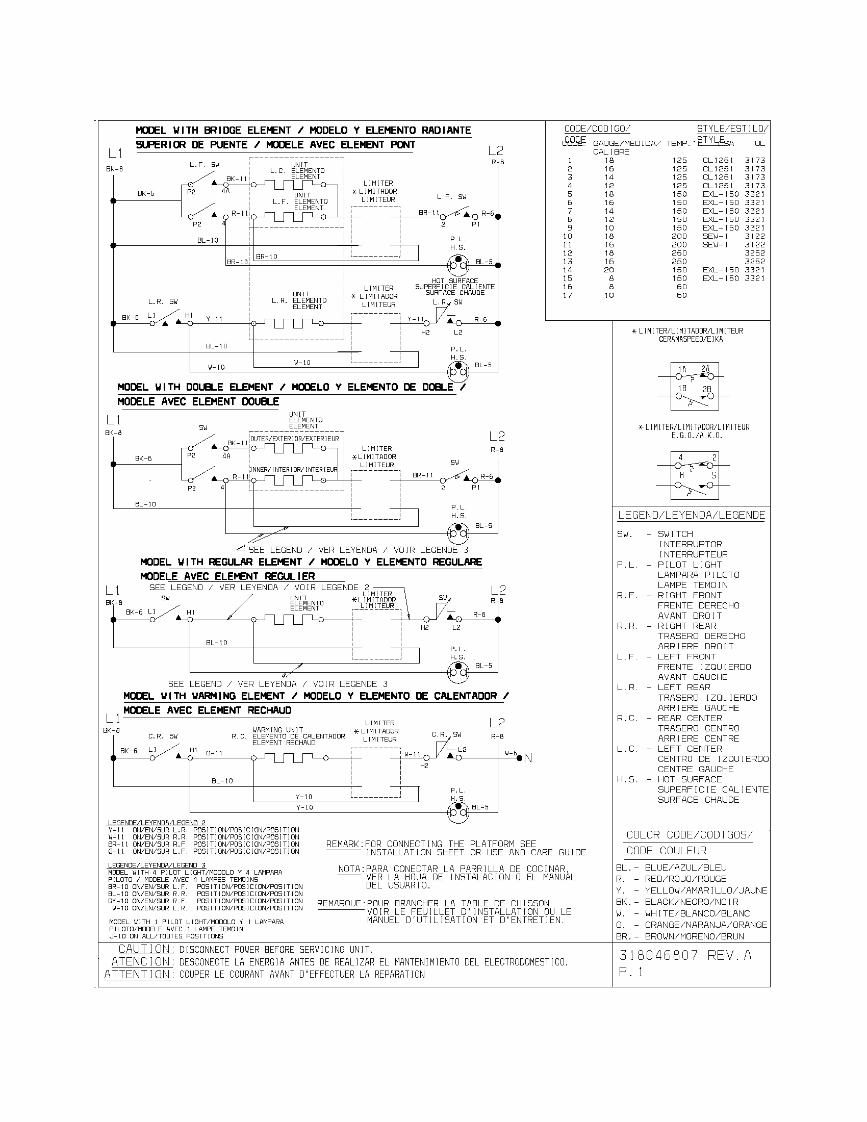 Wiring Diagram Diagram and Parts List for 79042731401  Kenmore Cooktop