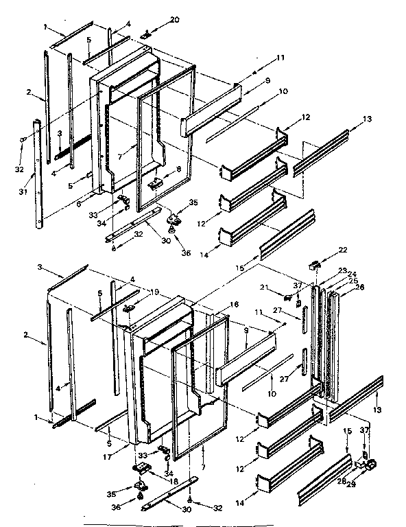 Door Parts Diagram and Parts List for 5648771980  Kenmore Refrigerator