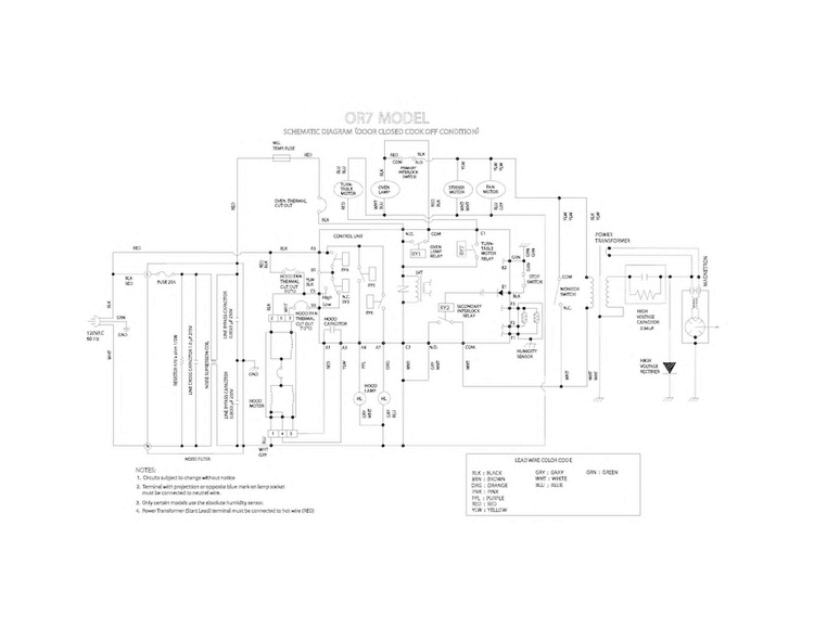 Wiring Diagram Diagram and Parts List for DGMV174KFC  Frigidaire Microwave