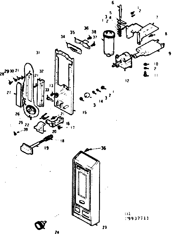 Control Parts Diagram and Parts List for 5649937711  Kenmore Microwave