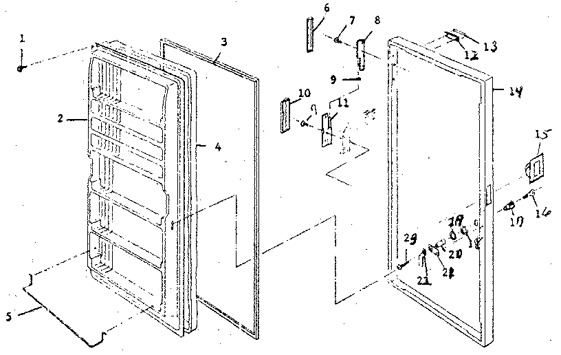Freezer door Diagram and Parts List for 7577293131  Frigidaire Freezer