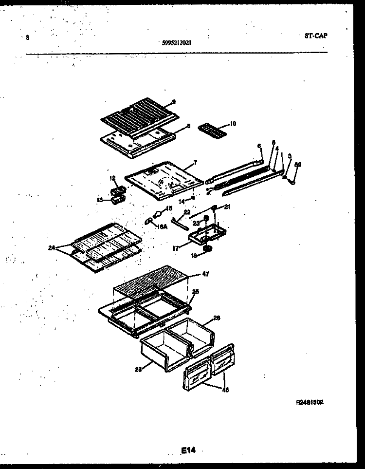 SHELVES AND SUPPORTS Diagram and Parts List for ATG180VNCD0  Frigidaire Refrigerator