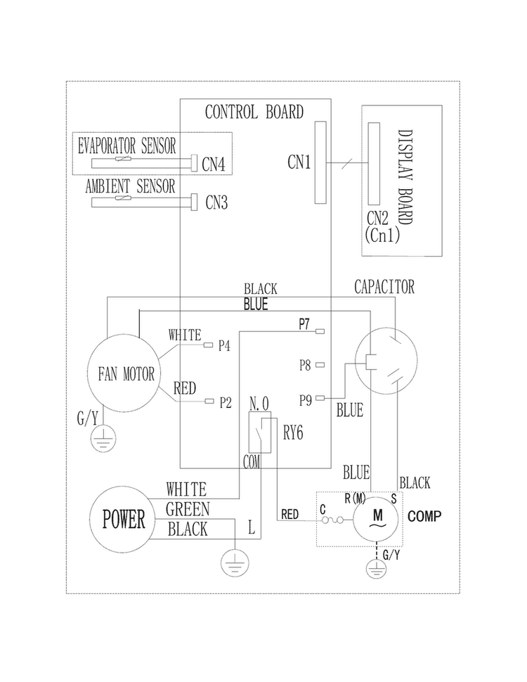 Wiring Diagram Diagram and Parts List for CRA054XT717  Frigidaire Air Conditioner