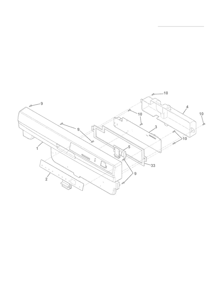 Control Panel Diagram and Parts List for FGBD2445NW0A  Frigidaire Dishwasher