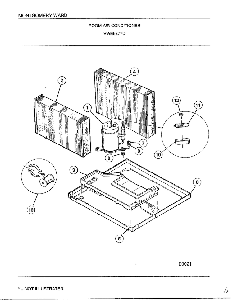 Room Air Conditioner Page 5 Diagram and Parts List for 5277D  Frigidaire Air Conditioner