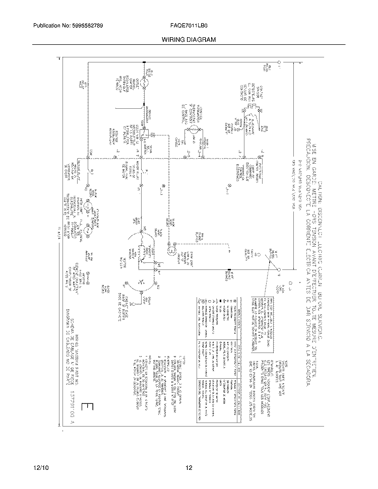 WIRING DIAGRAM Diagram and Parts List for FAQE7011LB0  Frigidaire Dryer