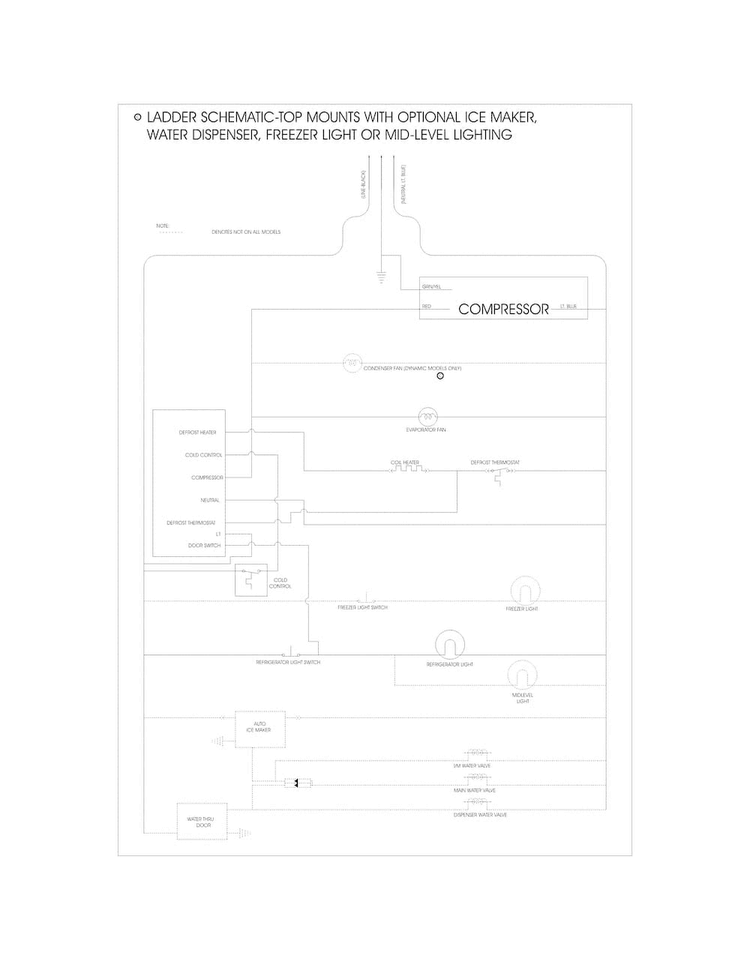 Wiring Schematic Diagram and Parts List for FRT18L4JWP  Frigidaire Refrigerator