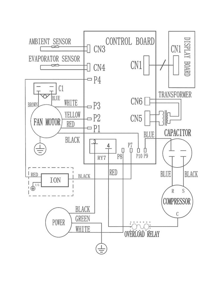 Wiring Diagram Diagram and Parts List for FFRE1533S10  Frigidaire Air Conditioner