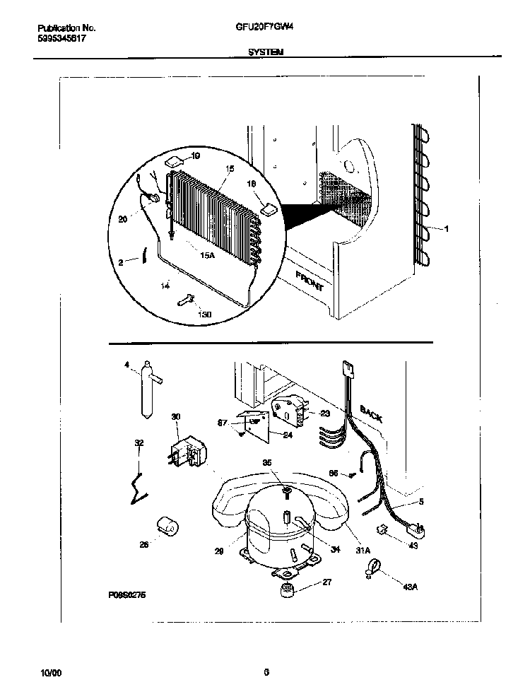System Diagram and Parts List for GFU20F7GW4  Gibson Freezer