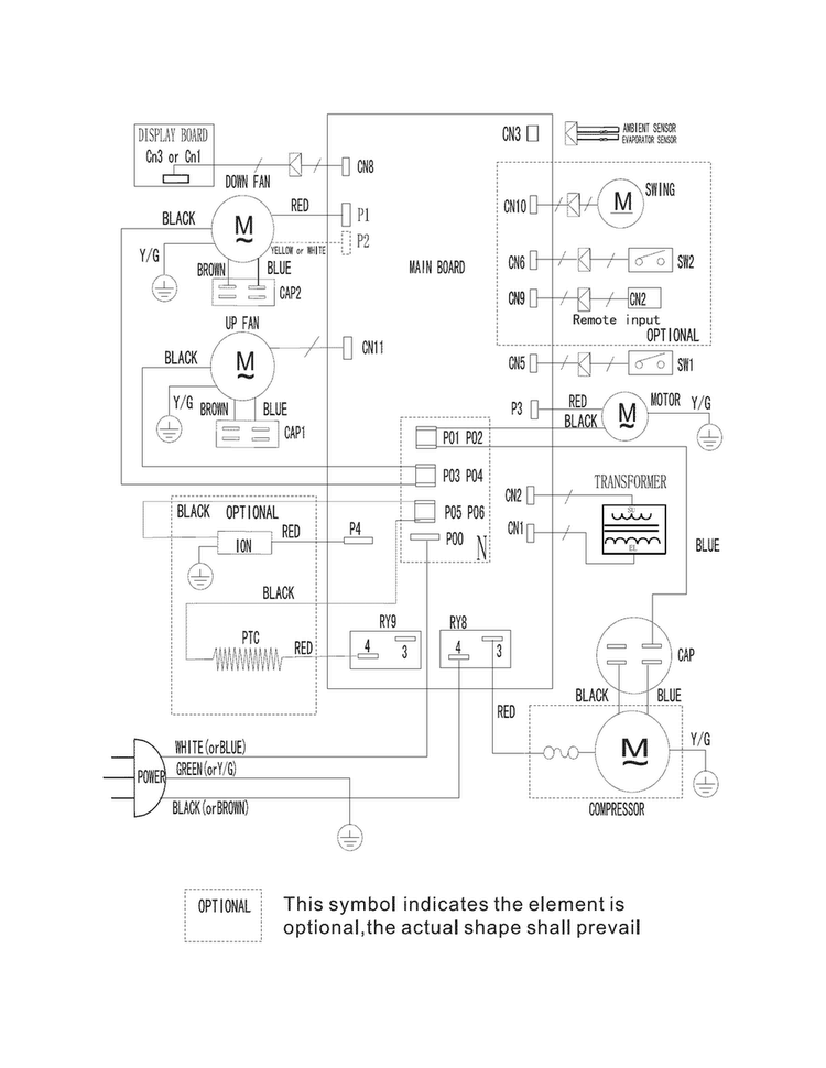 Wiring Diagram Diagram and Parts List for CPA123DU113  Frigidaire Air Conditioner