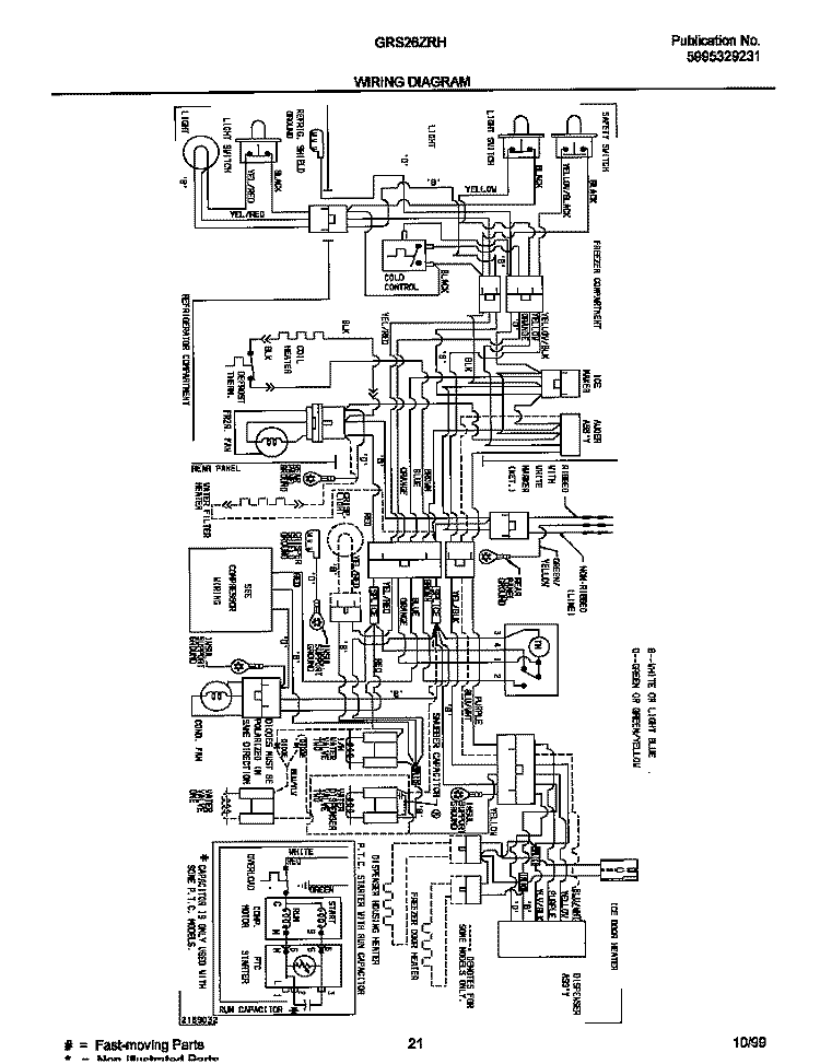 WIRING DIAGRAM Diagram and Parts List for GRS26ZRHW2  Gibson Refrigerator