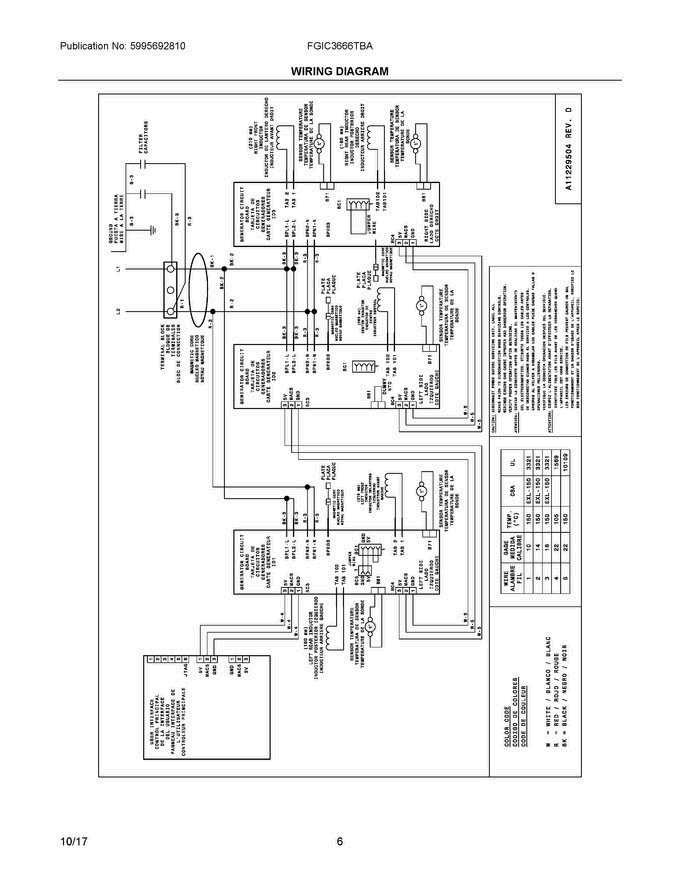 04 - Wiring Diagram Diagram and Parts List for FGIC3666TBA  Frigidaire Cooktop