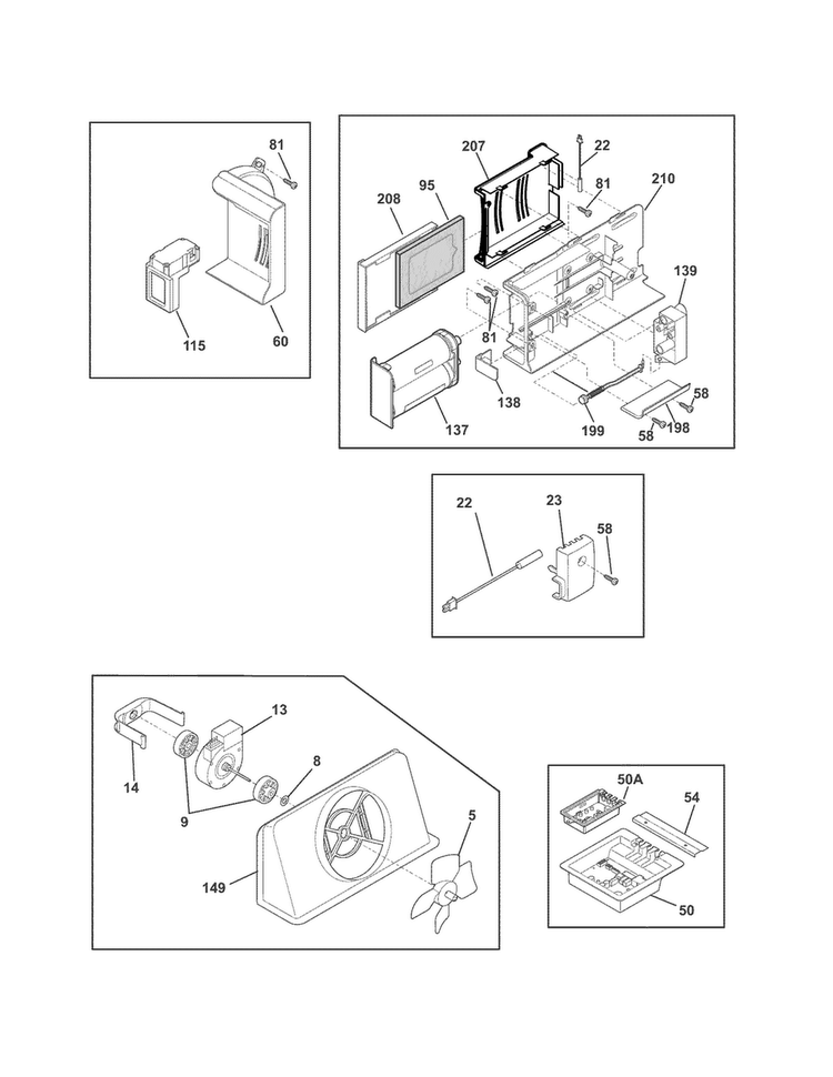 Controls Diagram and Parts List for EW23CS85KS2  Electrolux Refrigerator