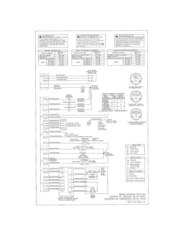Wiring Diagram Diagram and Parts List for 970L48022A0  Frigidaire Washer