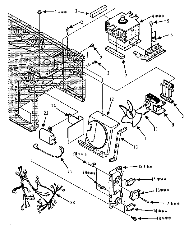 Switches And Microwave Parts Diagram and Parts List for 5648737480  Kenmore Microwave