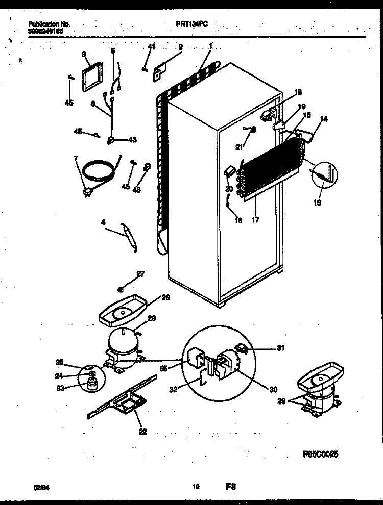 SYSTEM AND AUTOMATIC DEFROST PARTS Diagram and Parts List for PRT134PCD2  Frigidaire Refrigerator
