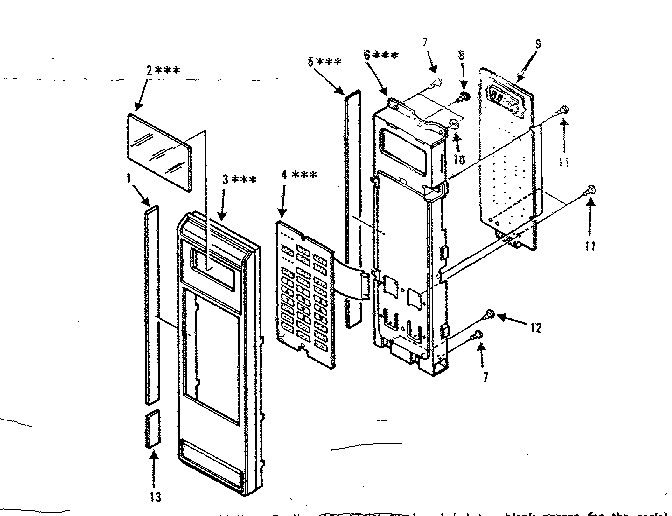 Control Panel Parts Diagram and Parts List for 5648786280  Kenmore Microwave