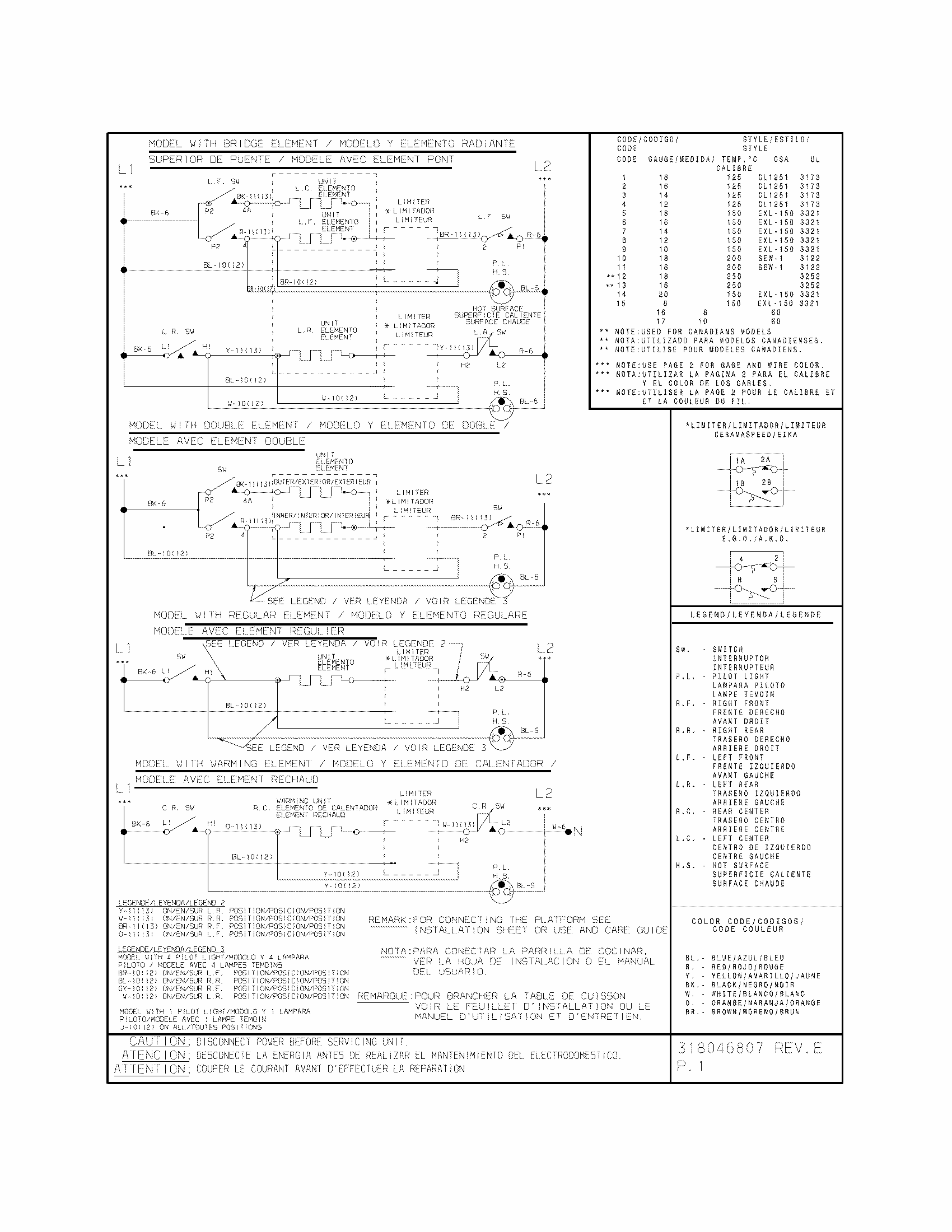 Wiring Diagram Diagram and Parts List for 79042742405  Kenmore Cooktop