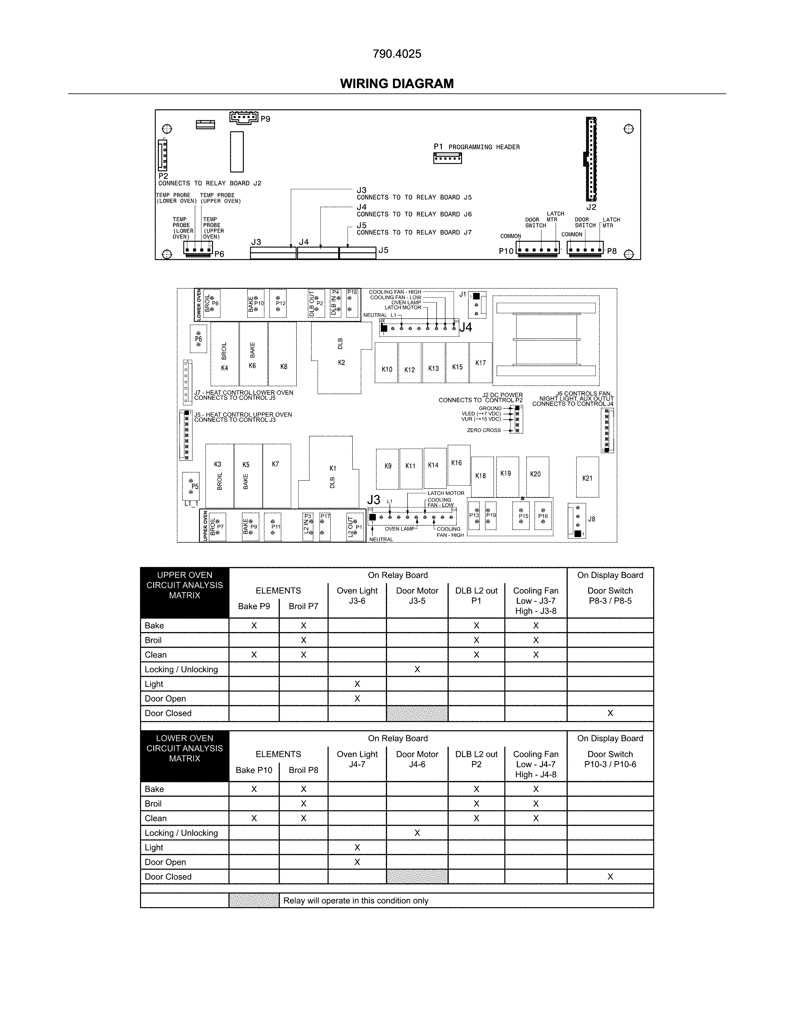Wiring Diagram Diagram and Parts List for 79040252411  Kenmore Wall Oven