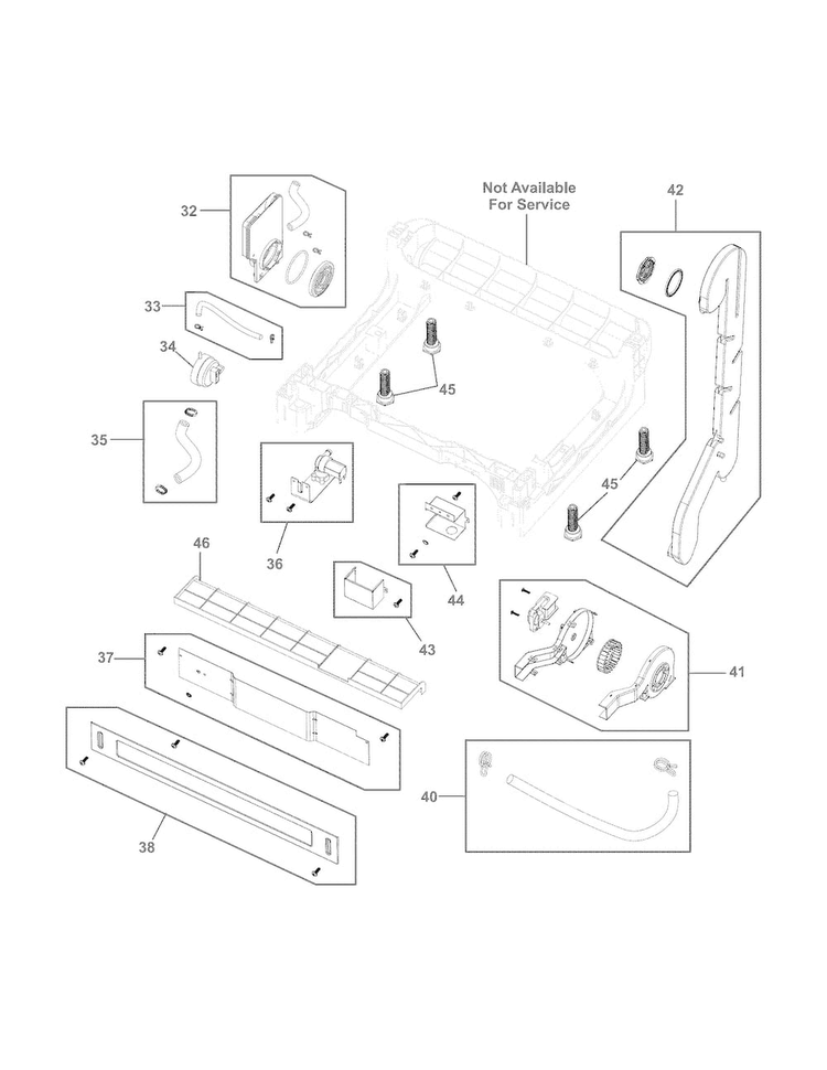 Frame Diagram and Parts List for EIDW5705PW0A  Electrolux Dishwasher