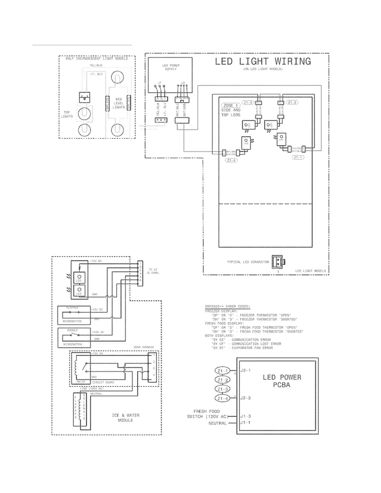 Wiring Diagram Diagram and Parts List for FGUB2642LE4  Frigidaire Refrigerator