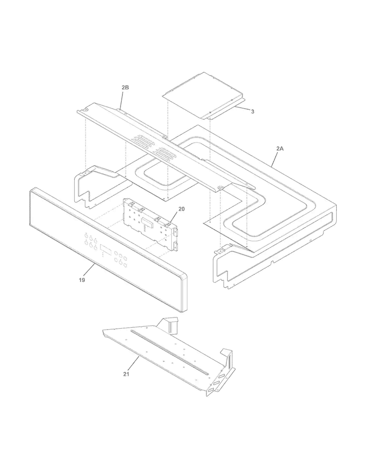 Control Panel Diagram and Parts List for FFEW3025PBA  Frigidaire Wall Oven