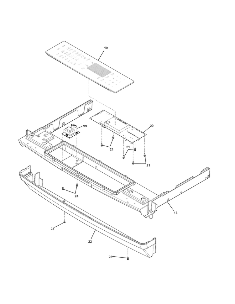 Backguard Diagram and Parts List for EW30GS75KSC  Electrolux Range