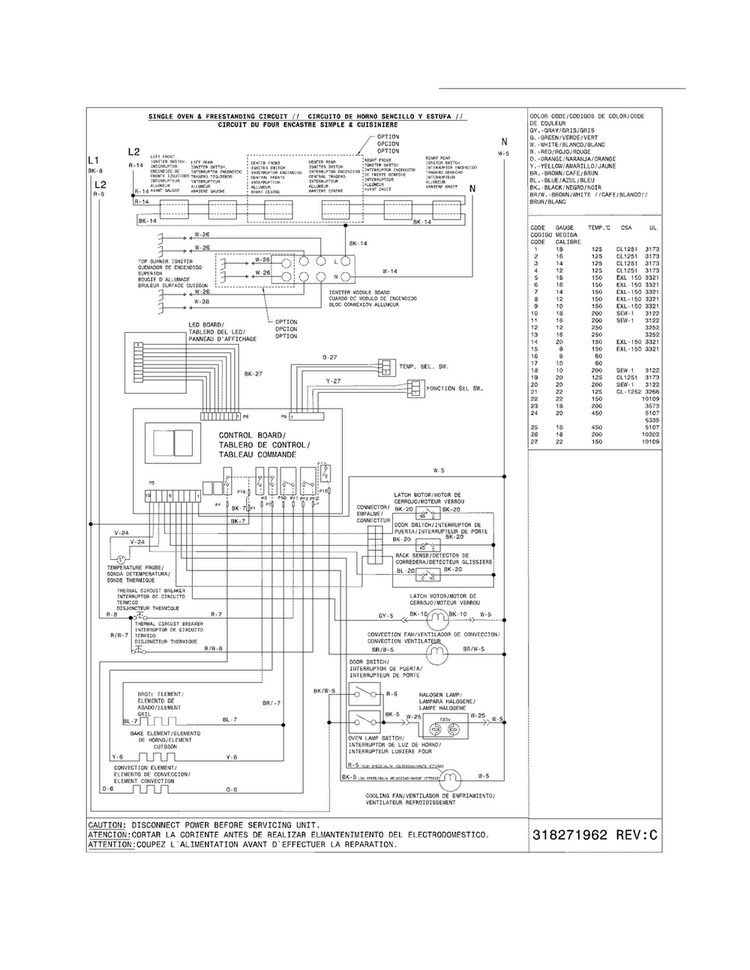 Wiring Diagram Diagram and Parts List for E36DF7CGPS4  Electrolux Range