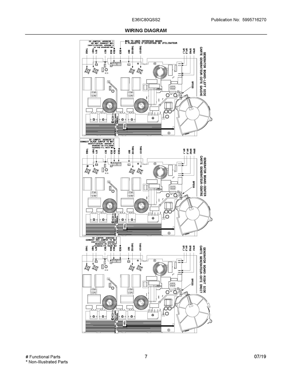 Wiring Diagram Diagram and Parts List for E36IC80QSS2  Frigidaire Cooktop