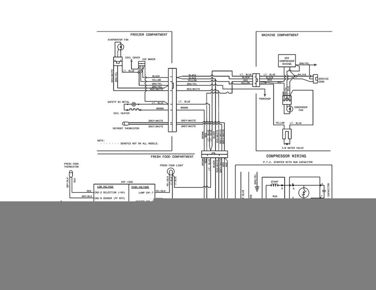 Wiring Diagram Diagram and Parts List for FFTR1514QWB  Frigidaire Refrigerator