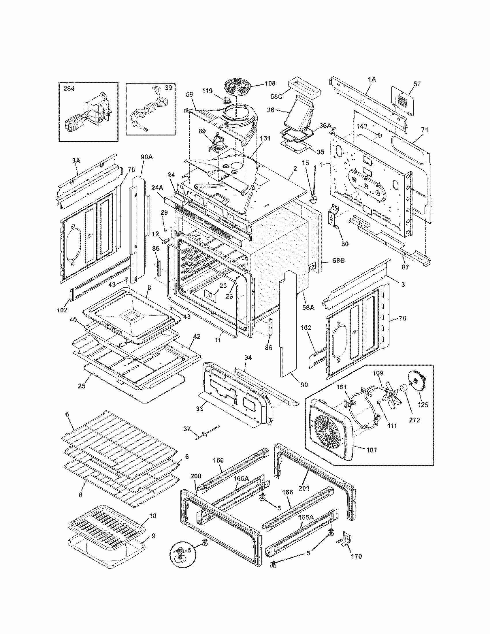 Body Diagram and Parts List for 79032613310  Kenmore Range