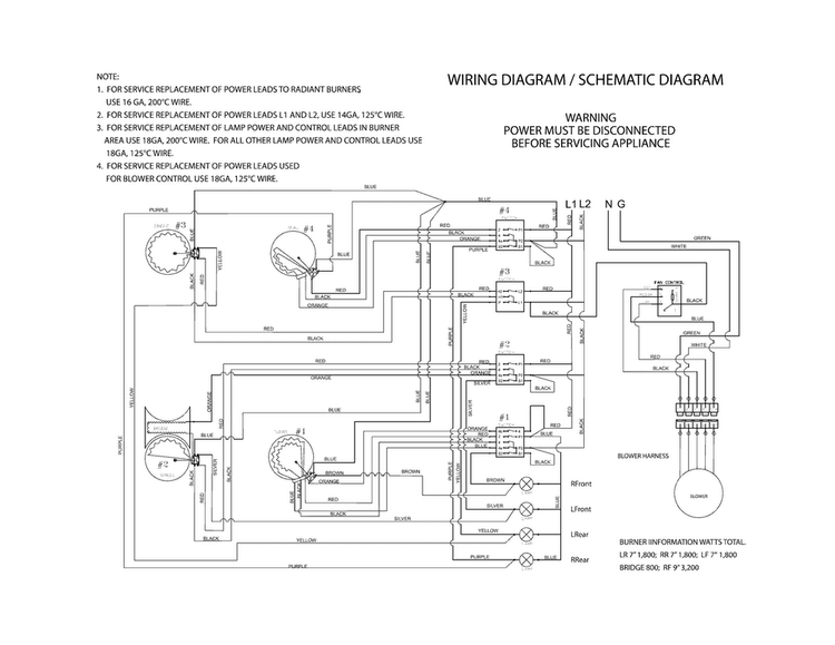 Wiring Diagram Diagram and Parts List for RC30DE60PB0  Uni Cooktop