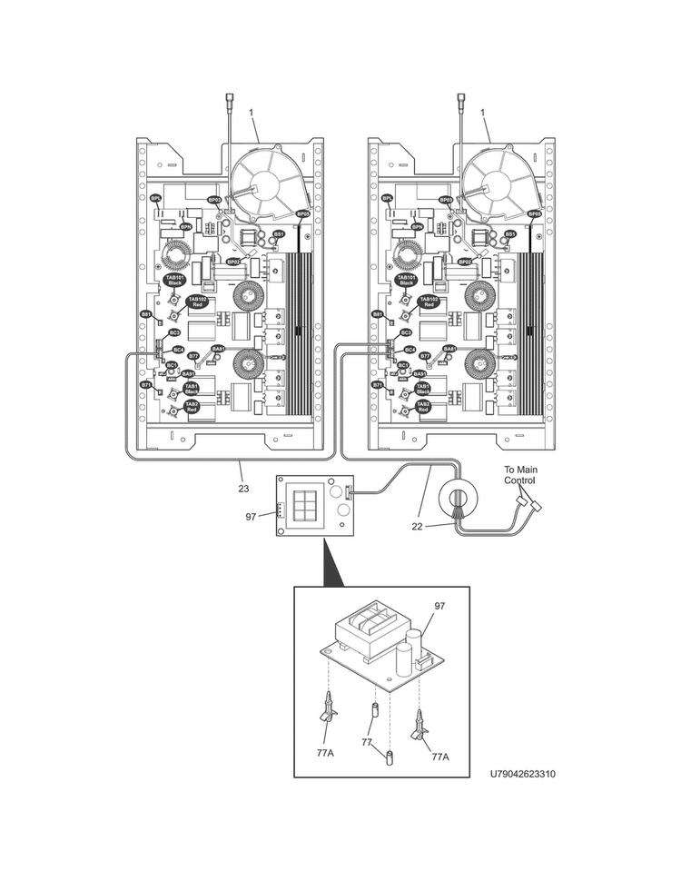 Induction Unit Diagram and Parts List for FGIS3065PFD  Frigidaire Range
