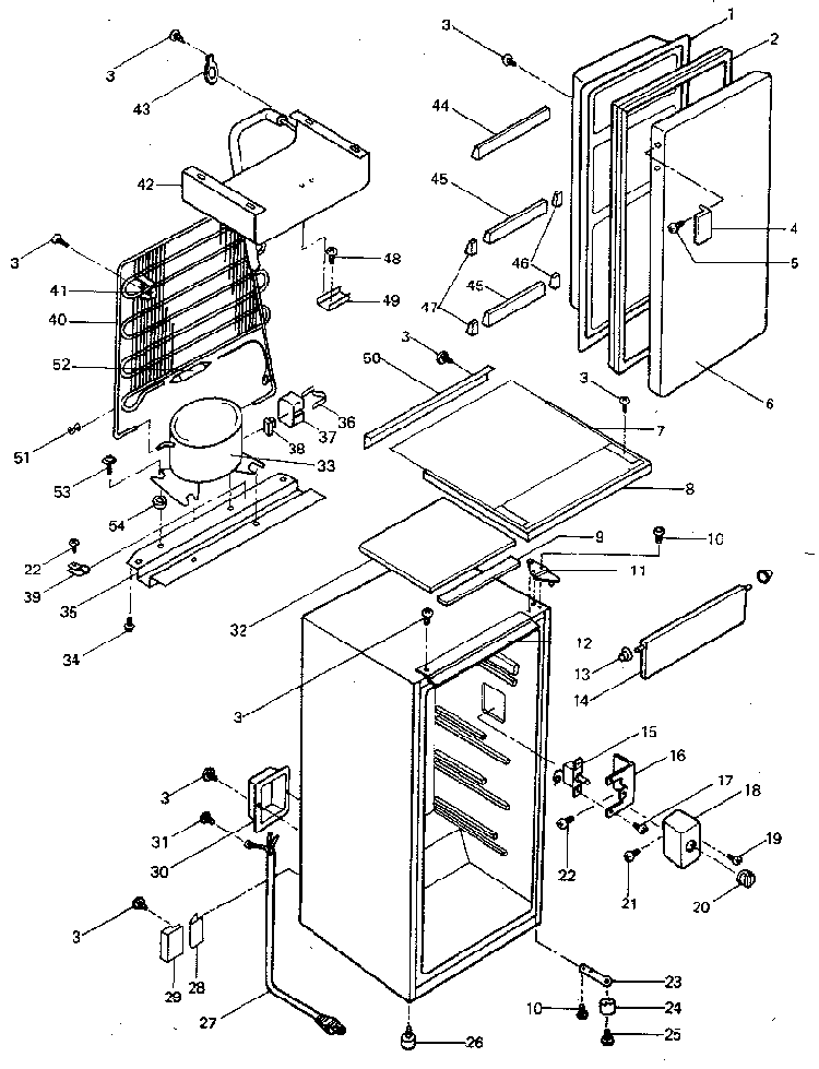 Replacement Parts Diagram and Parts List for 5648993640  Kenmore Refrigerator