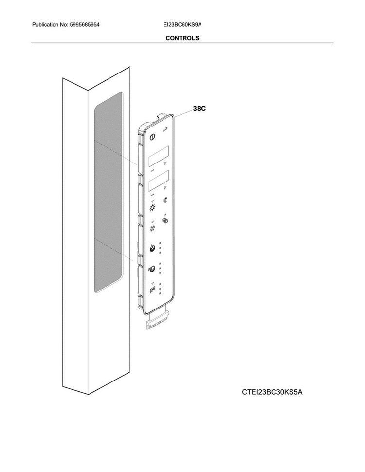 Controls Diagram and Parts List for EI23BC60KS9A  Electrolux Refrigerator