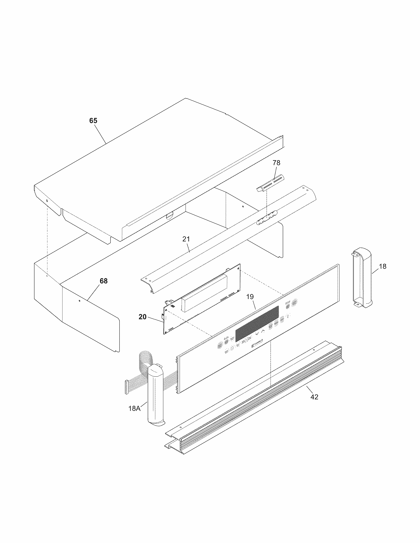 Control Panel Diagram and Parts List for 79040619800  Kenmore Wall Oven
