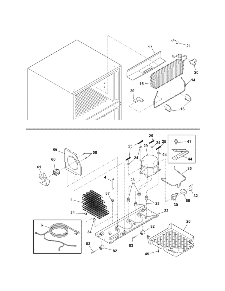 System Diagram and Parts List for 25363212017  Kenmore Refrigerator