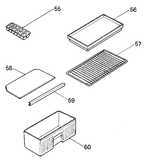 Accessories Diagram and Parts List for 5648993640  Kenmore Refrigerator