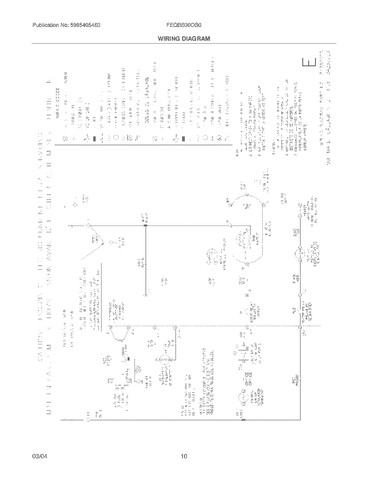 WIRING DIAGRAM Diagram and Parts List for FEQBB30DS0  Frigidaire Dryer