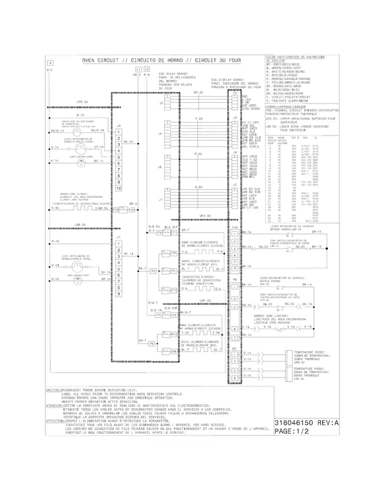 Wiring Diagram Diagram and Parts List for FGEF306TMFF  Frigidaire Range